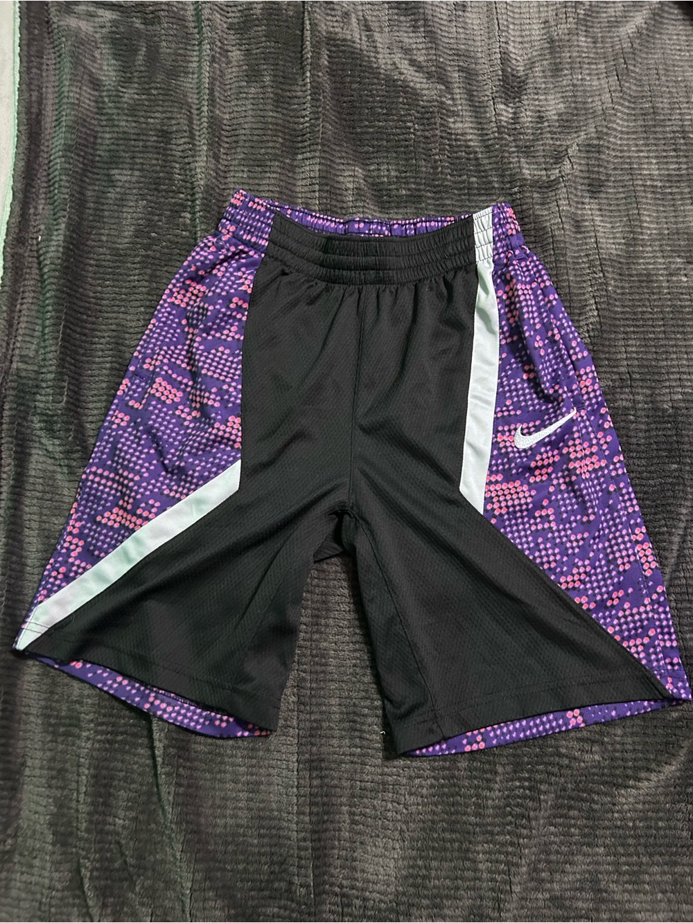 10. Nike Kids' Black & Purple Dri-FIT Athletic Shorts